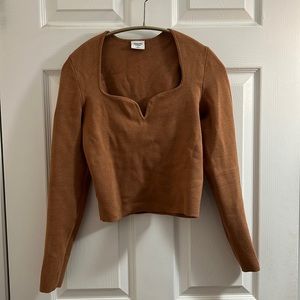 Abercrombie & Fitch Sweetheart Neckline Sculpt Knit Long Sleeve